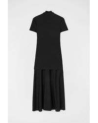 Jil Sander - Fluid Viscose High-neck Dress - Lyst