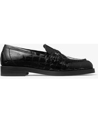 Jimmy Choo - Ivy Croc-Embossed Leather Loafers - Lyst