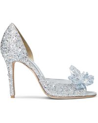 Jimmy Choo Anilla 100 Peeptoe-Sandalen Mit Kristall Crystal 34.5 - Mettallic