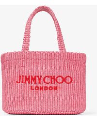Jimmy Choo - Beach Tote East-west Mini Candy Pink/paprika One Size - Lyst