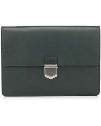 Jimmy Choo Holton Flaschenfarbene Dokumentenmappe - Grün