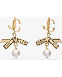 Jimmy Choo - Ribbon Pearl Earring - Lyst