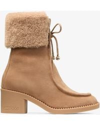 Jimmy Choo - Hali 60 Suede Shearling Boots - Lyst