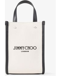 Jimmy Choo - Mini N/s Tote Natural/black/silver One Size - Lyst
