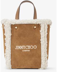 Jimmy Choo - Mini North-south Tote Khaki Brown/natural/ecru/light Gold One Size - Lyst
