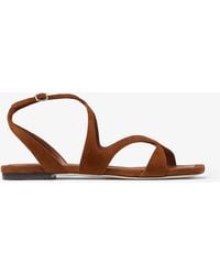 Jimmy Choo - Ayla Flat Suede Leather Sandals - Lyst