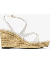 Jimmy Choo - Ayla 85 Leather Wedge Sandals - Lyst