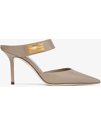 Jimmy Choo - Nell Mule 85 Taupe 37 - Lyst