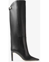 Jimmy Choo - Alizze Pointed-toe Leather Knee-high Boots 7. - Lyst
