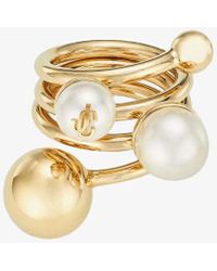 Jimmy Choo - Jc Multi Pearl Ring - Lyst