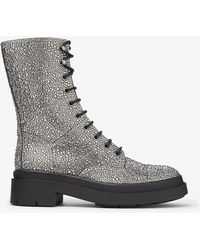 Jimmy Choo - Nari Embellished Laced Boots - Lyst