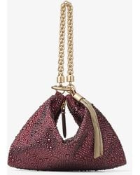 Jimmy Choo - Callie Crystal-Embellished Satin Clutch Bag - Lyst
