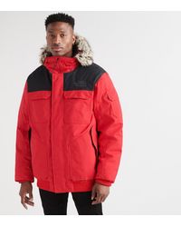 red north face coat mens
