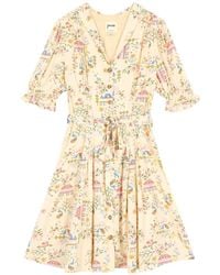 Joanie - Clothing Barbarella Cross Stitch Tapestry Print Tea Dress - Lyst
