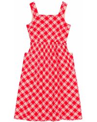 Joanie - Clothing Aiken Gingham Floral Print Pinafore Dress - Lyst