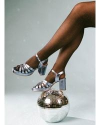 Joanie - Clothing Montpellier Metallic Leather Platform Sandals - Lyst