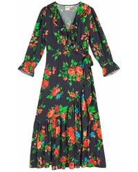 Joanie - Clothing Glorie Floral Print Wrap Dress- Uk - Lyst
