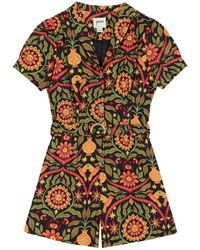 Joanie - Clothing Delphine Sunset Floral Print Playsuit - Lyst