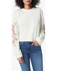 daisy street relaxed sweatshirt with half zip and flag embroidery