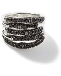 John Hardy - Bamboo Pavé Multi Row Ring In Sterling Silver - Lyst