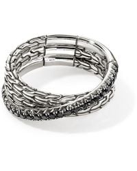 John Hardy - Jh Essential Pavé Crossover Ring - Lyst