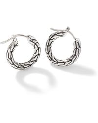 John Hardy - Carved Chain Extra Small Hoop Earring In Sterling Silver/18k Gold - Lyst