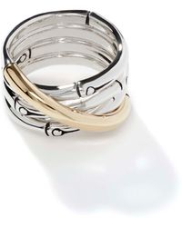 John Hardy - Bamboo Crossover Ring In Sterling Silver/18k Gold - Lyst
