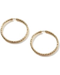 John Hardy - Carved Chain Medium Hoop Earring In 18k Gold - Lyst