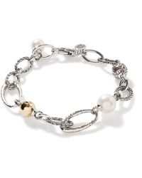 John Hardy - Palu Pearl Charm Bracelet In Sterling Silver/18k Gold - Lyst