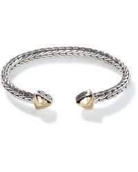 John Hardy - Carved Chain Palu Flex Cuff Bracelet In Sterling Silver/18k Gold - Lyst