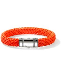 John Hardy - Pusher Clasp Bracelet, 10mm In Sterling Silver, Orange, Medium - Lyst