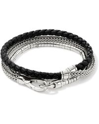 John Hardy - Heishi Chain Wrap Bracelet In Sterling Silver, Black, Large - Lyst