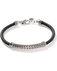 John Hardy - Carved Chain Bracelet In Sterling Silver, Black, Medium - Lyst