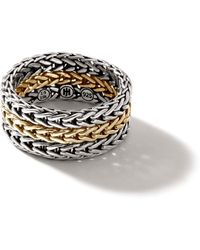 John Hardy - Rata Chain 9mm Band Ring In Sterling Silver/18k Gold - Lyst