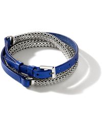 John Hardy - Icon Wrap Bracelet In Sterling Silver, Blue, Medium - Lyst