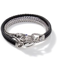 John Hardy - Legends Naga Leather Wrap Bracelet In Sterling Silver - Lyst