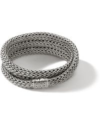 John Hardy - Icon Flat Wrap Bracelet, 7.5mm In Sterling Silver, Medium - Lyst