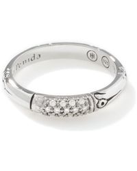 John Hardy - Bamboo Pavé Band Ring In Sterling Silver - Lyst