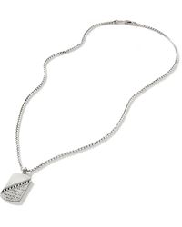 John Hardy - Curb Chain Tag Necklace In Sterling Silver, 22 - Lyst