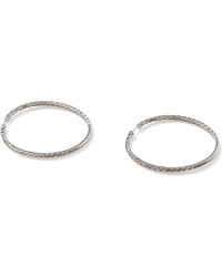 John Hardy - Carved Chain Large Hoop Earring In Sterling Silver - Lyst