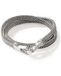 John Hardy - Flat Chain Triple Wrap Bracelet In Sterling Silver, Medium - Lyst
