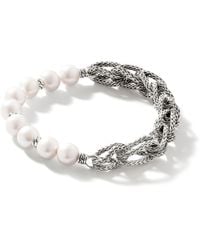 John Hardy - Asli Link Chain Pearl Bracelet In Sterling Silver - Lyst
