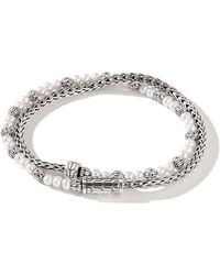 John Hardy - Pearl Wrap Bracelet In Sterling Silver - Lyst