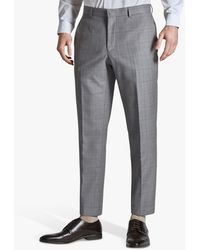 Ted Baker - Soft Check Slim Fit Wool Blend Trousers - Lyst
