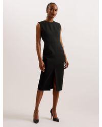 Ted Baker - Manabud Tailored With Front Split Knee Length Dress - Lyst