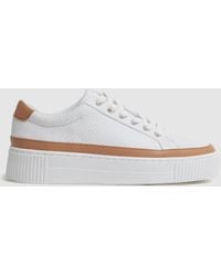 Reiss - Leanne Leather Low Top Trainers - Lyst