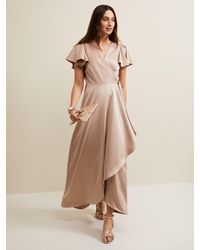 Phase Eight - Arabella Satin Wrap Maxi Dress - Lyst