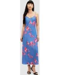 AllSaints - Bryony Iona Floral Midi Dress - Lyst