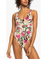 Roxy - Palm Print Swimsuit - Lyst