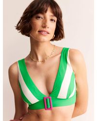 Boden - Resin Buckle Striped Bikini Top - Lyst